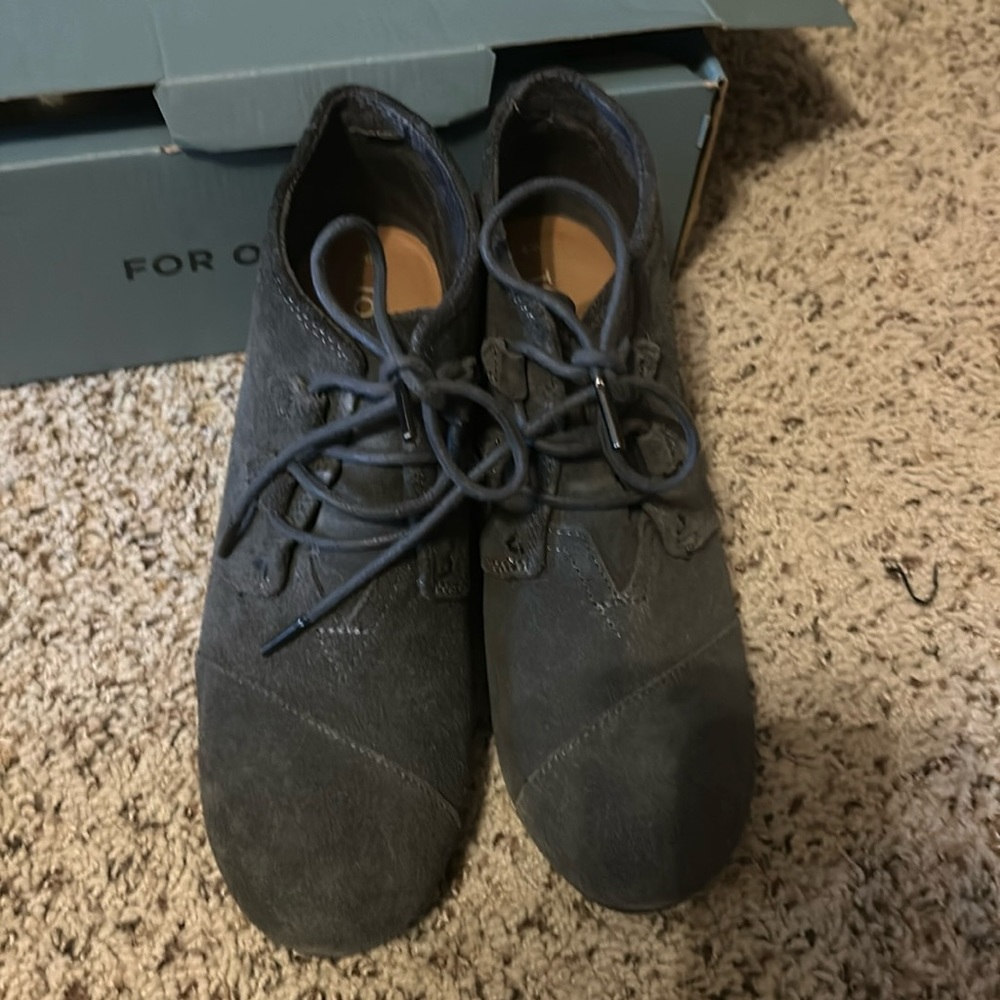 Women’s Toms brand lace up Kala suede wedge